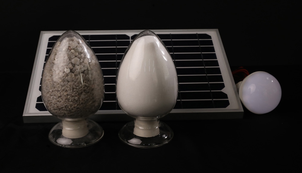 Zhanjiang kaolin coproduct silica sand — white acid-washed material.